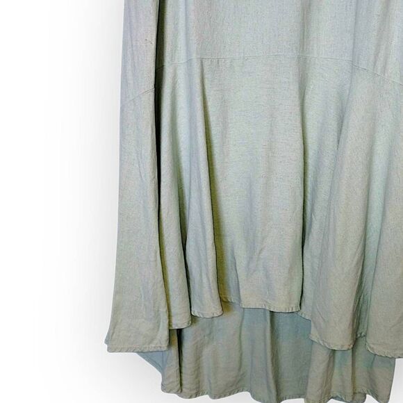Cynthia Rowley Midi Sz L Tropical Sea Green High Low Linen Sleeveless Classicore - Picture 5 of 9